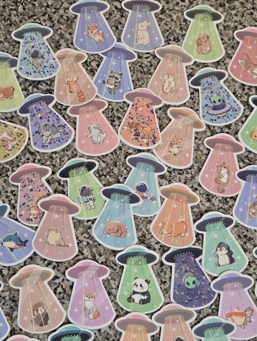 UFO Animal Sticker Set